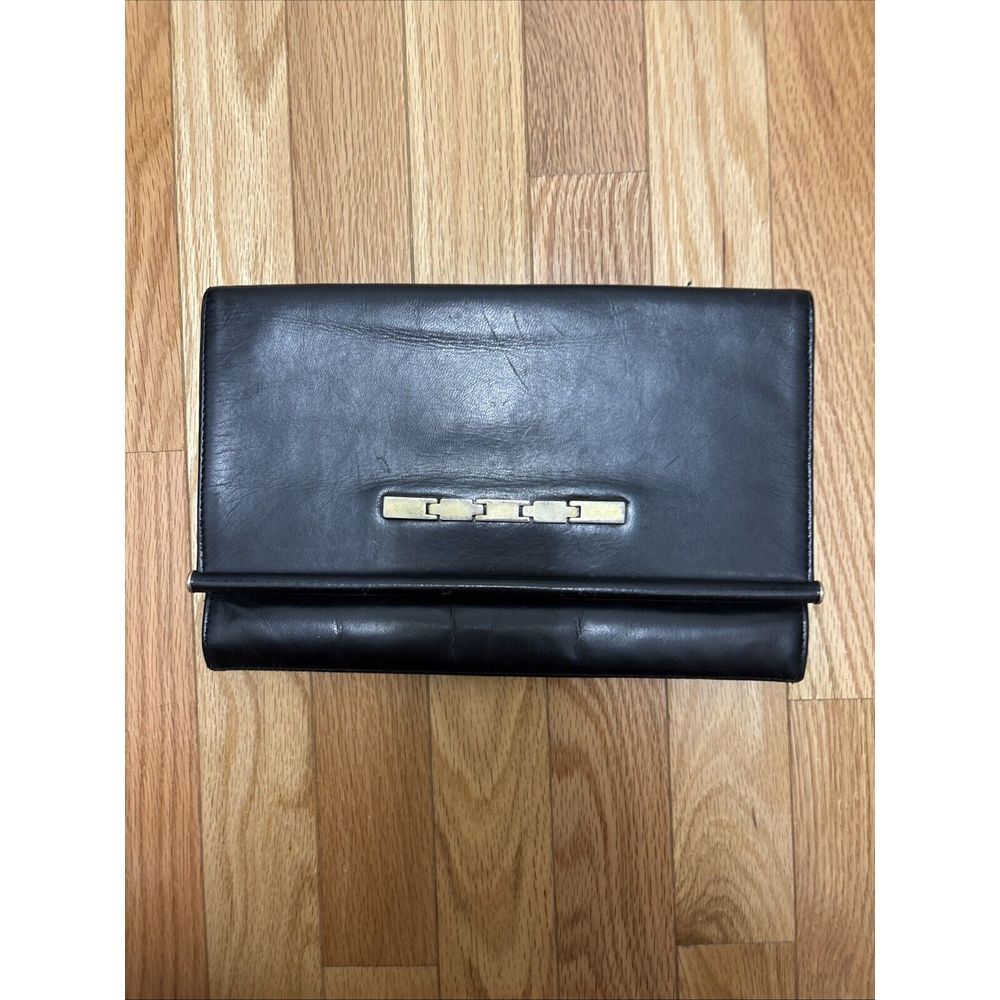 Pre-Owned‎ Vintage Swan Original Black Leather Clutch